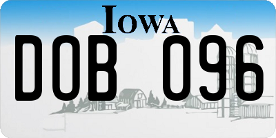 IA license plate DOB096