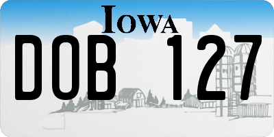 IA license plate DOB127