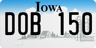 IA license plate DOB150