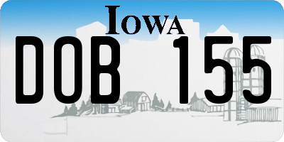 IA license plate DOB155