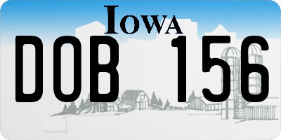 IA license plate DOB156