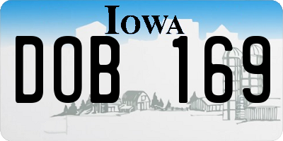 IA license plate DOB169