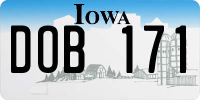 IA license plate DOB171
