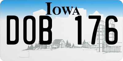 IA license plate DOB176