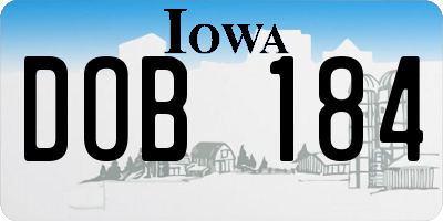 IA license plate DOB184