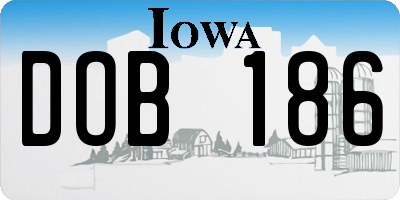 IA license plate DOB186