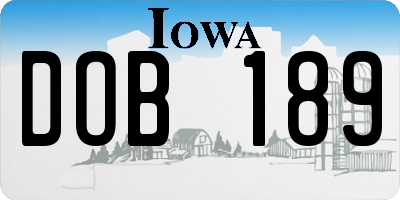 IA license plate DOB189