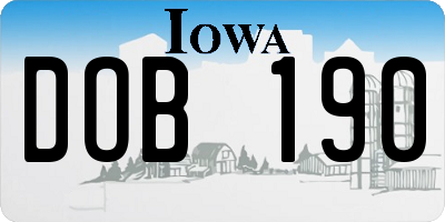 IA license plate DOB190