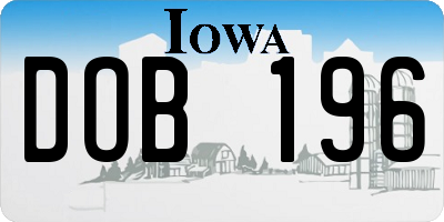 IA license plate DOB196
