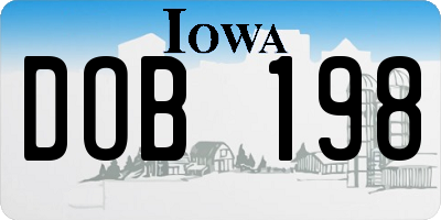 IA license plate DOB198