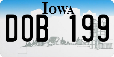 IA license plate DOB199