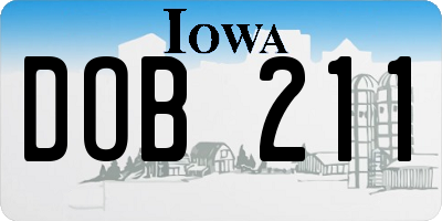 IA license plate DOB211
