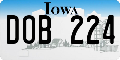 IA license plate DOB224