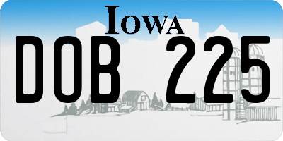 IA license plate DOB225