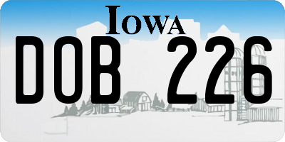 IA license plate DOB226