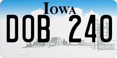 IA license plate DOB240