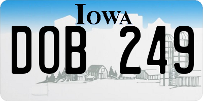 IA license plate DOB249