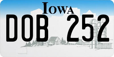 IA license plate DOB252