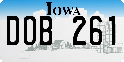 IA license plate DOB261