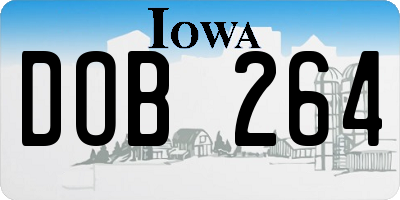 IA license plate DOB264