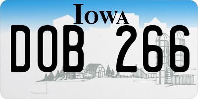 IA license plate DOB266