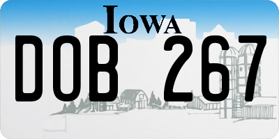 IA license plate DOB267