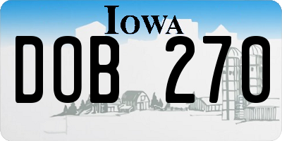 IA license plate DOB270