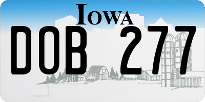 IA license plate DOB277