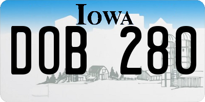 IA license plate DOB280
