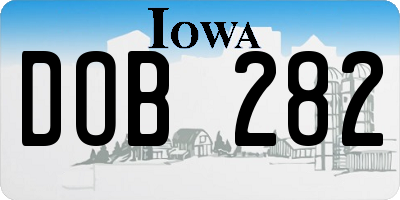 IA license plate DOB282