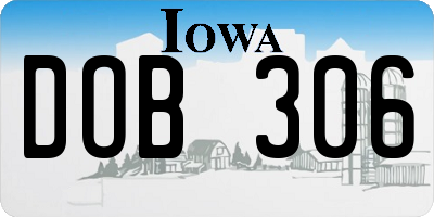 IA license plate DOB306