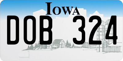 IA license plate DOB324