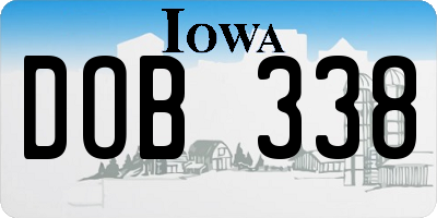 IA license plate DOB338