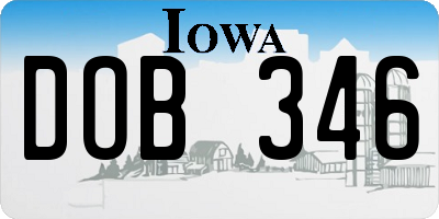IA license plate DOB346