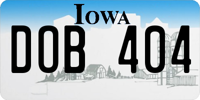 IA license plate DOB404