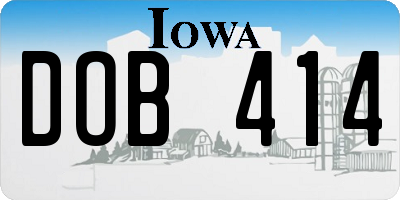 IA license plate DOB414