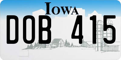 IA license plate DOB415