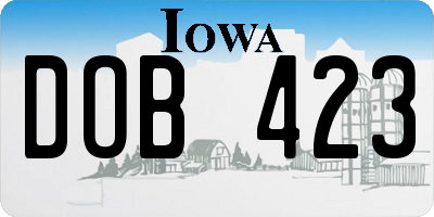 IA license plate DOB423