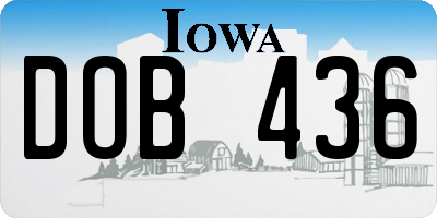 IA license plate DOB436