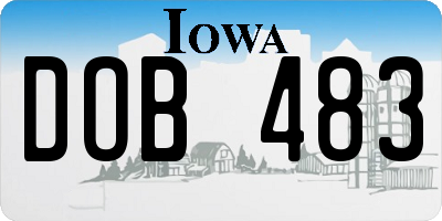 IA license plate DOB483