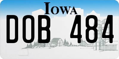 IA license plate DOB484