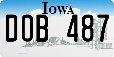 IA license plate DOB487