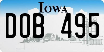 IA license plate DOB495