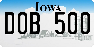 IA license plate DOB500