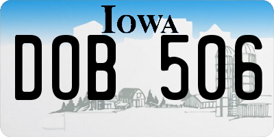 IA license plate DOB506