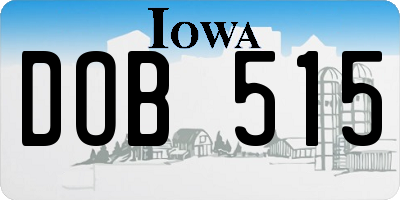 IA license plate DOB515
