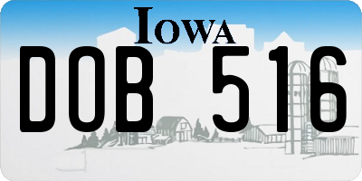 IA license plate DOB516
