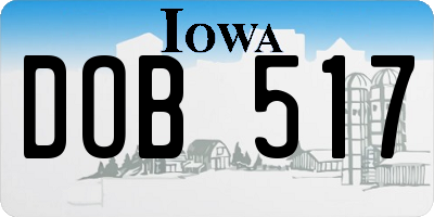 IA license plate DOB517