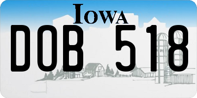 IA license plate DOB518