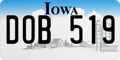 IA license plate DOB519